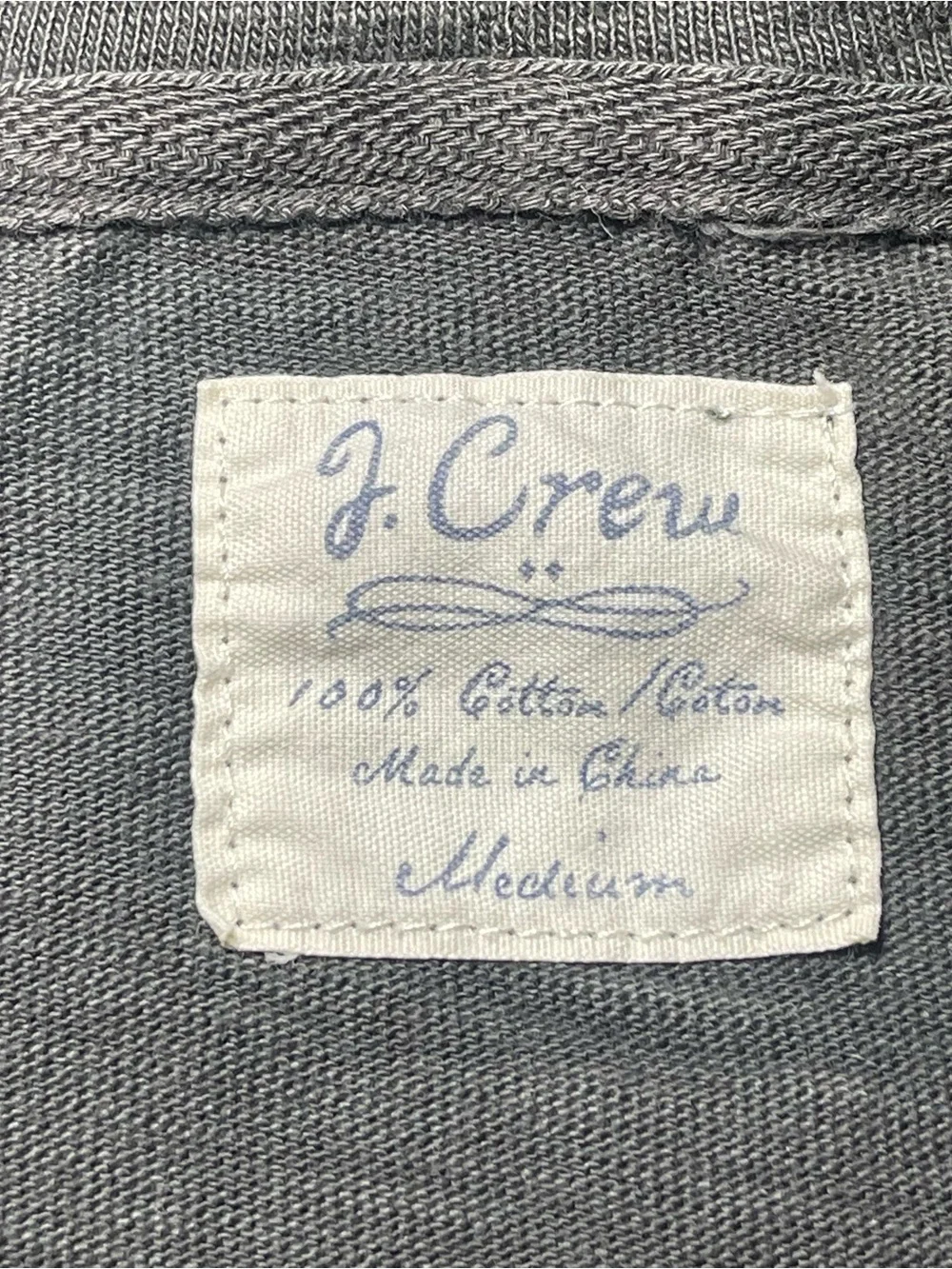 J.Crew Men’s Medium Garment Dyed Pullover Hoodie Black 100% Cotton Casual
